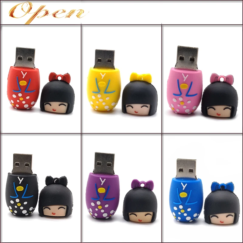 USB флешка 4 ГБ 8 16 32 64 мультяшная Японская девочка usb флеш накопитель милый roly poly toy