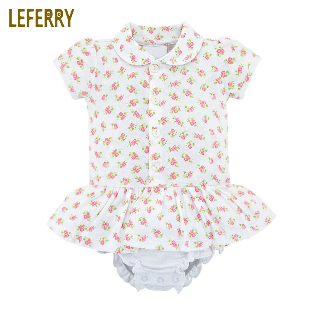 100% Cotton Baby Bodysuits Girls Dresses Short Sleeve Jumpsuits Newborns Infant Clothing Summer Costume New Fashion | Детская одежда и
