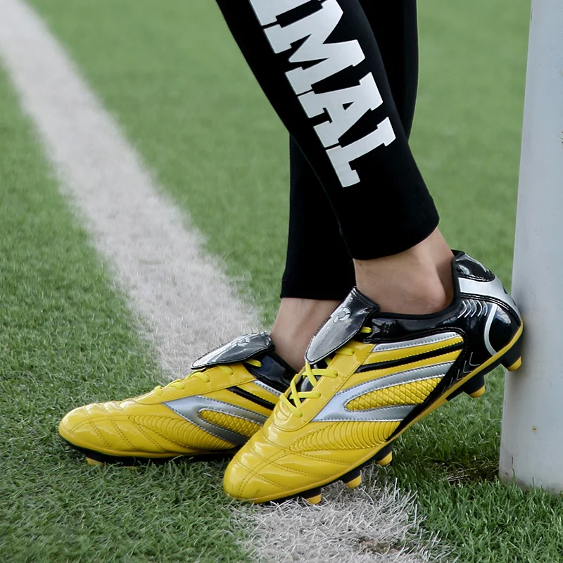 Детская обувь для ногтей детские футбольные бутсы из натуральной кожи Messi C Luo