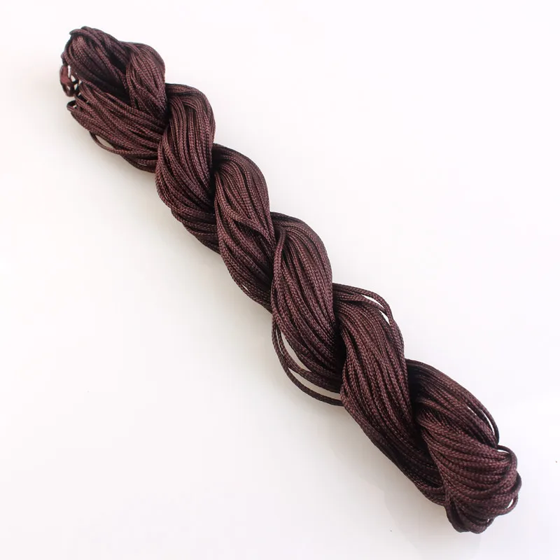 Dark Brown 23 Цвета 1 мм китайские узлы нейлоновый шнур Шамбала Макраме шнур Бисероплетение для изготовления браслета - Цвет: Dark Brown
