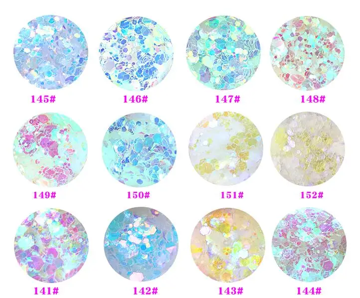 12 Colors Aurora Glitter Mermaid Unicorn Sequins 500g 3D Nail Art Chrome Pigment Powder Mix Sandy | Красота и здоровье