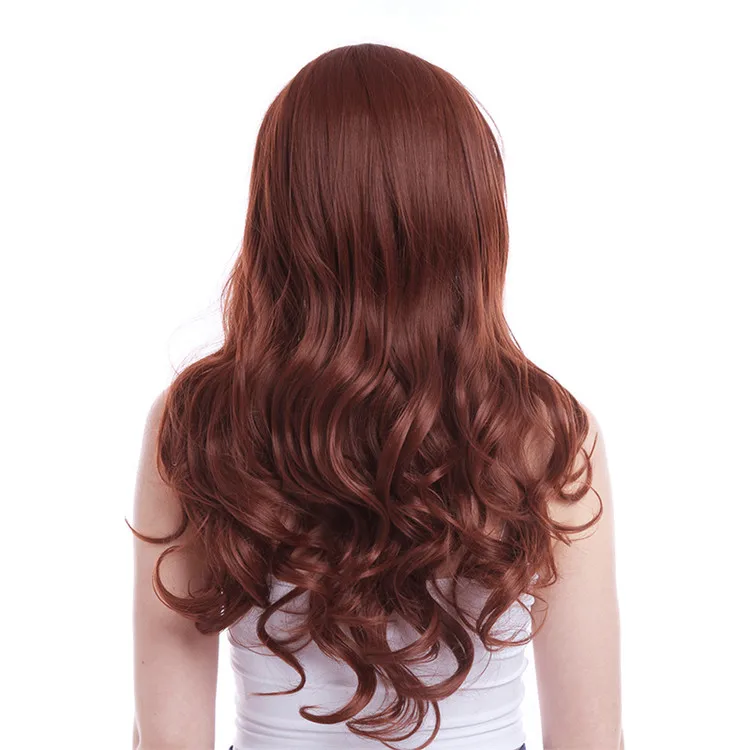 Wine Red L-email парик новое поступление женские парики 5 цветов 60 см длинные волнистые, устойчивые к нагреву синтетические волосы Perucas Косплей парик для женщин - Цвет: Wine Red