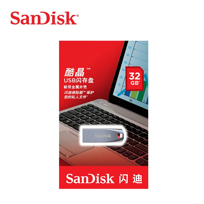 Новое поступление металлический USB флеш-накопитель sandisk 64 ГБ 32 ГБ 16 ГБ 8 ГБ флеш-карта памяти, Флеш накопитель usb флешка