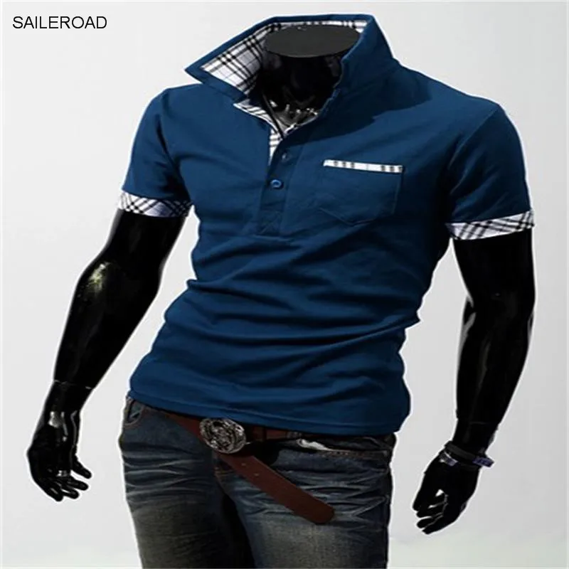 Мужская хлопковая рубашка поло с коротким рукавом и вышивкой|brand men polo shirt|men brand