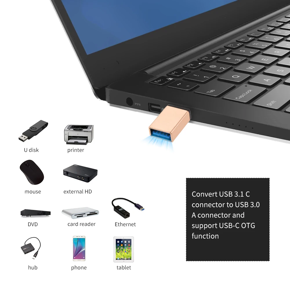 Переходник с USB 3 0 на Type C папа мама OTG из алюминиевого сплава для Macbook Xiaomi Mi5 Mi6 Samsung