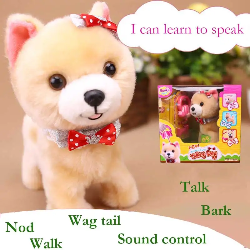 Робот собака ходящая лающая говорящая игрушка Звуковое управление щенок электронные игрушки интерактивные плюшевые собаки игрушки для де...