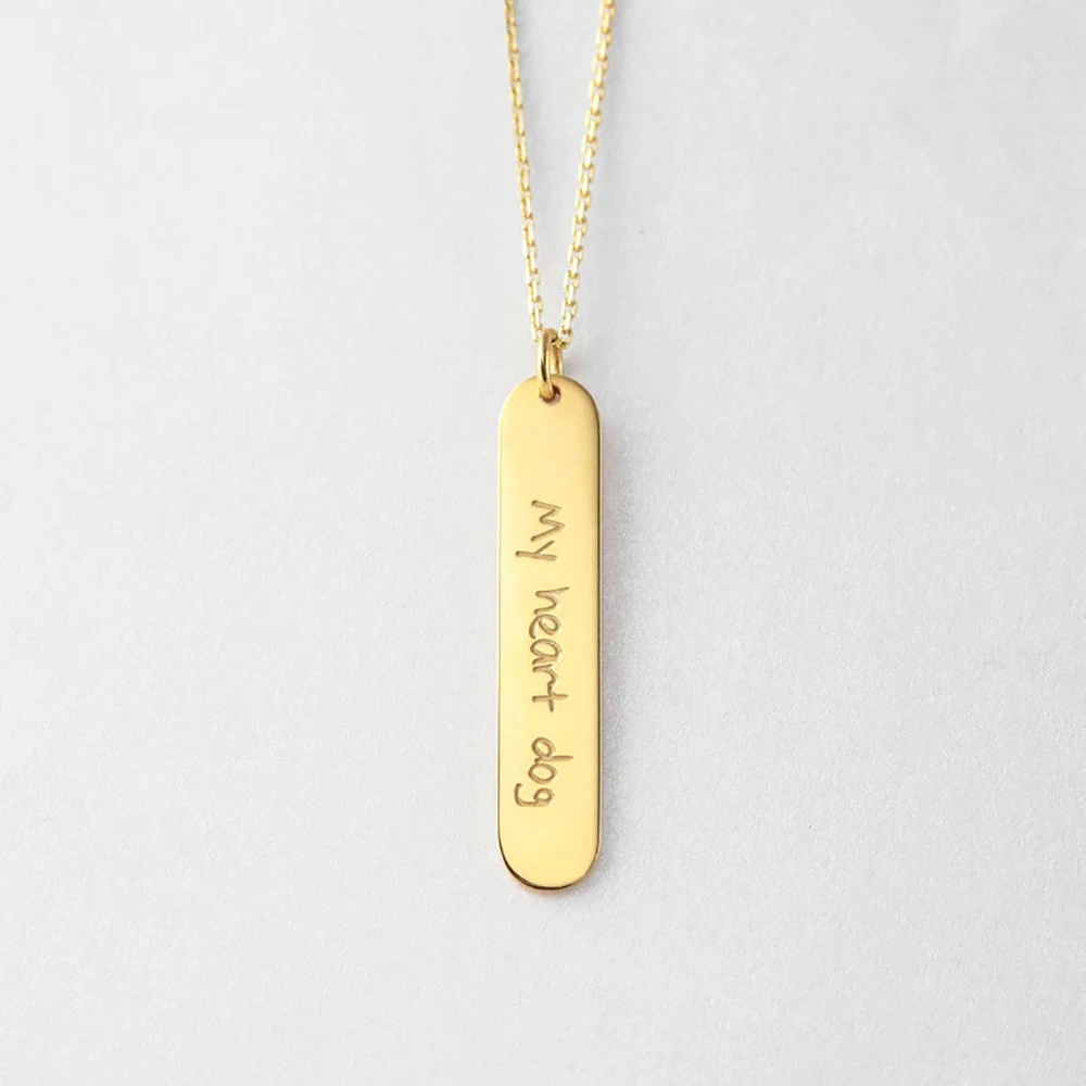 FYW Dog Footprint Custom Name Bar Necklace Stainless Steel Personalized Women Necklaces Choker Customized Your Jewelry Gift | Украшения и
