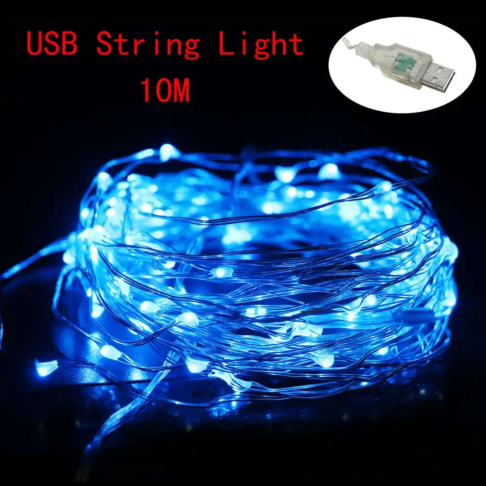 Уличная Водонепроницаемая USB гирлянда 10 м с медной проволокой Сказочная Звездная