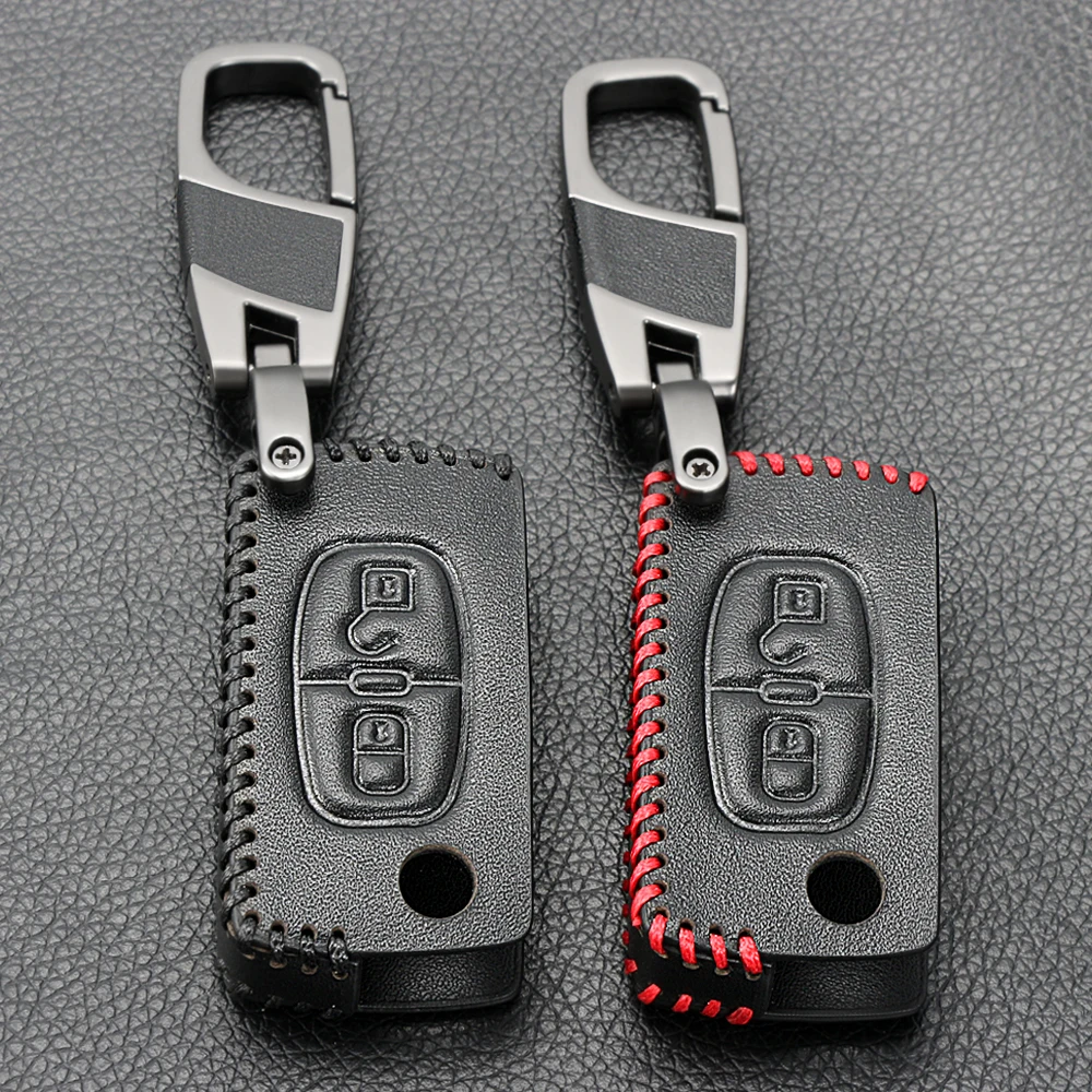 Модный кожаный чехол держатель для ключей Peugeot RCZ 206 207 306 307 308 407 408 Citroen C2 C3 C4 C5