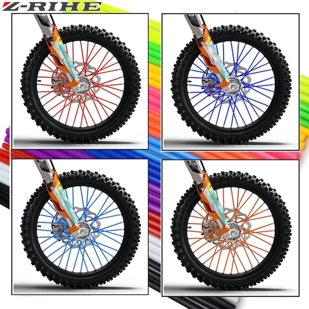 

For Kawasaki KX250F KX250 KX450F For Yamaha For Suzuki 2018 2017 2016 Motorcycle Wheel Rim Spoke Skins Covers Wrap Decor Kit