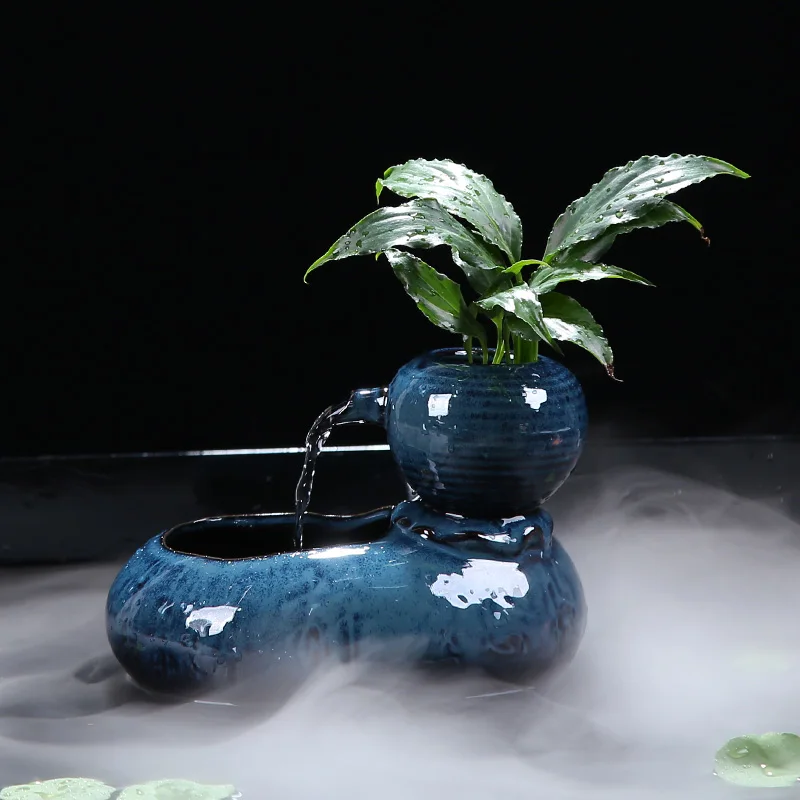 Керамические настольные крытые водяные украшения для фонтана гостиной офиса или домашнего стола украшения фэн-шуй статуэтки G