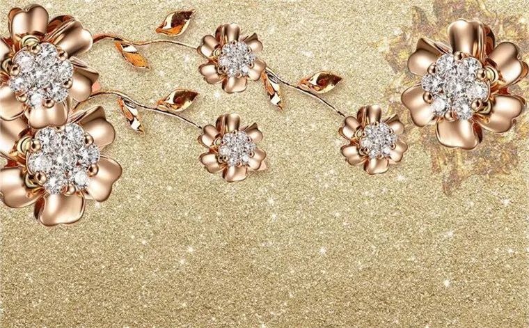 Пользовательские фото обои 3d гостиная ТВ диван европейские ювелирные изделия