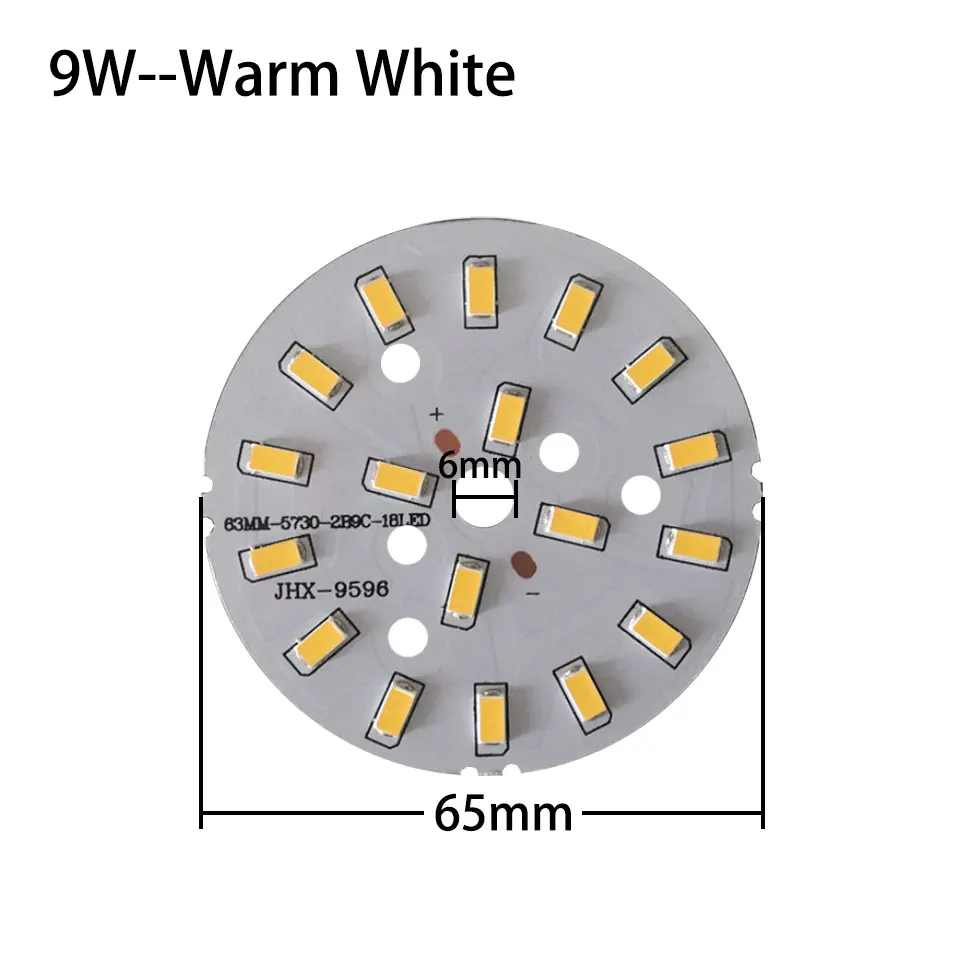 9W Warm White 3 Вт, 5 Вт, 7 Вт, 9 Вт, 12 Вт, 18W5730 Яркость SMD светильник Настольная лампа Панель для 3, 5, 7, 9, 12, 18 Вт светодиодный лампы PCB для потолка с светодиодный - Испускаемый цвет: 9W Warm White