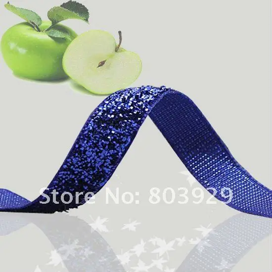 Блестящая бархатная лента 3/8 дюйма королевская металлическая синяя | Дом и сад