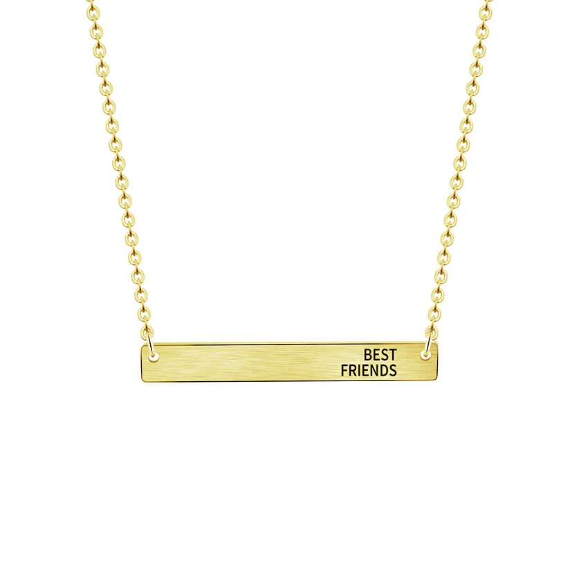 Wholesale 10piece Stainless Steel BEST FRIENDS Bar Pendant Necklace For Women Men's Friendship Jewelry Gifts Gold Silver Choker |