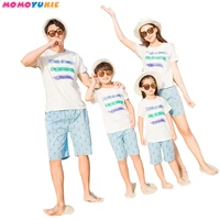 summer family matching clothes rice white striped casual matching outfits leisure suit family wear fashion striped print t shirt