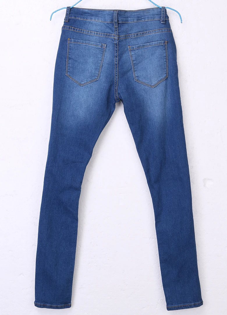 Высокая Талия рваные Джинсы для женщин Для джинсовые штаны Повседневное тонкий