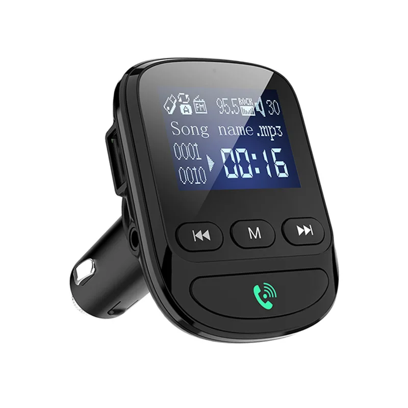Автомобильный комплект jajabor с Bluetooth беспроводной fm-передатчик громкой связи AUX Аудио Автомобильный mp3 плеер 1,4 дюймов Большой экран QC3.0 Быстрая зарядка