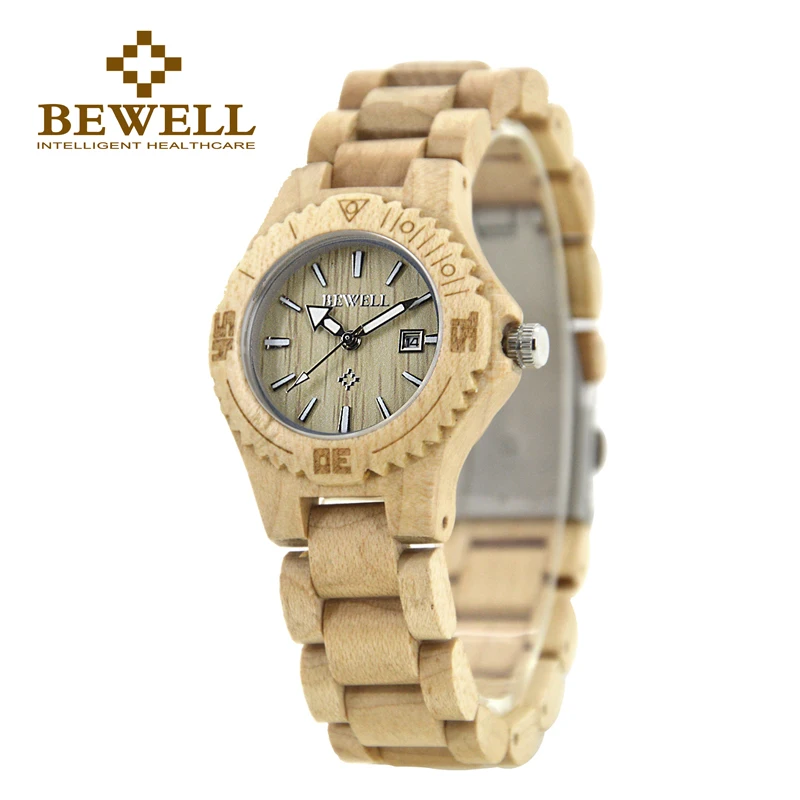BEWELL 2019 новинка роскошные брендовые деревянные женские часы модные с календарем