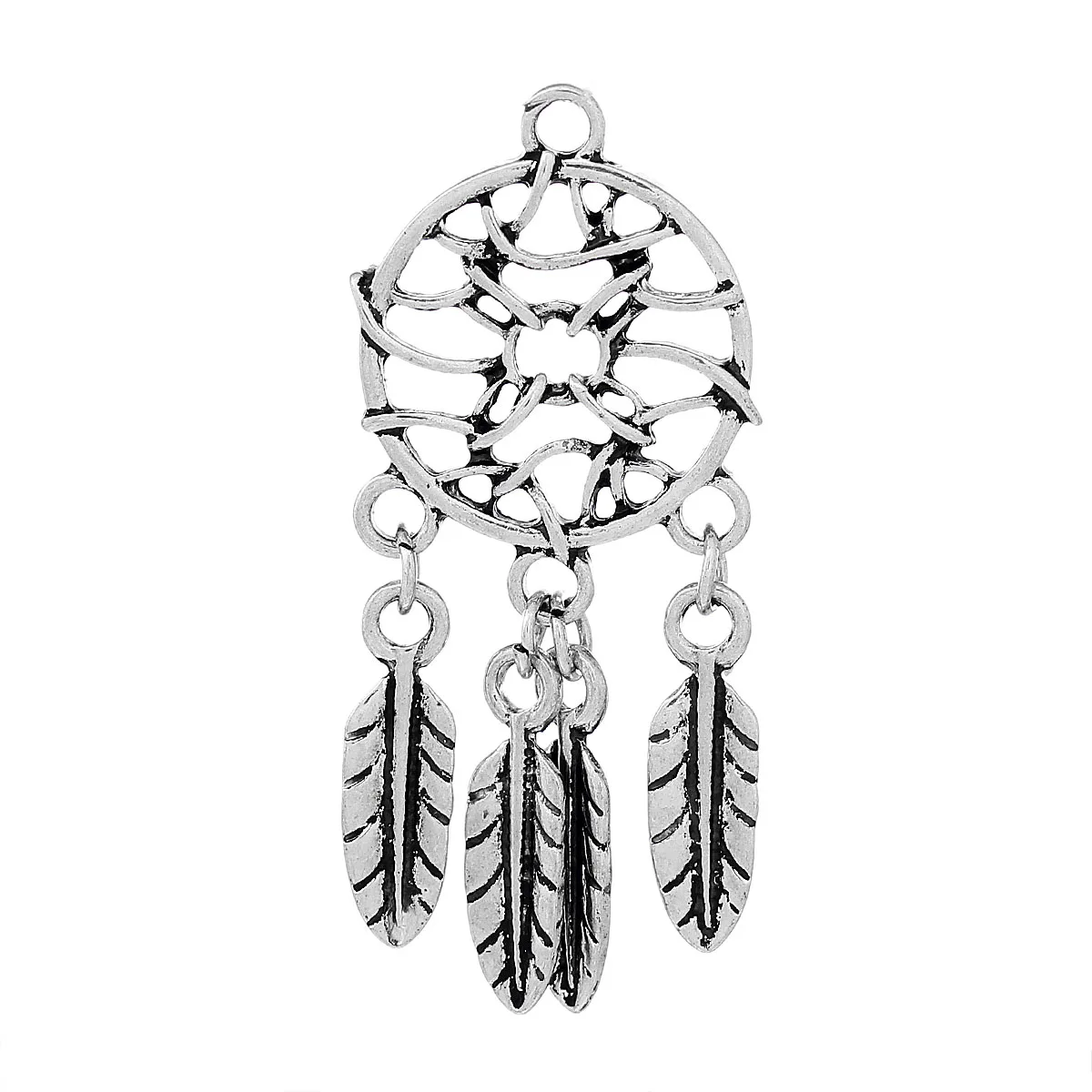 DoreenBeads подвески из цинкового металлического сплава перо антикварное серебро