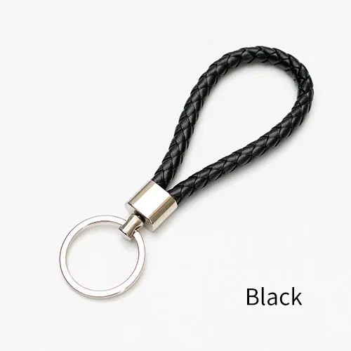 black 1 шт., кожзам, плетеная веревка, брелок, сумка, подвеска, сделай сам, ювелирные аксессуары, брелок для ключей, автомобильный брелок, для мужчин и женщин, брелок - Цвет: black