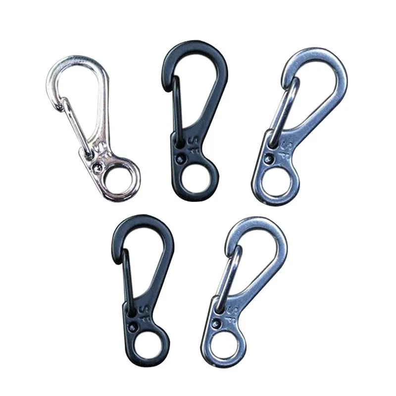 3pcs/pack Spring Buckle Snap Alloy Nickel-free Plating Mini Key Ring Carabiner Bottle Hook Paracord Camping Accessories