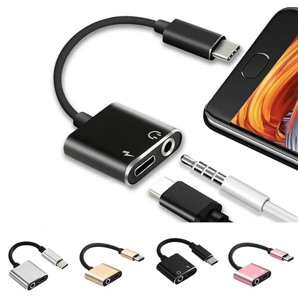 2 в 1 Type C до 3 5 мм разъем AUX аудио наушники USB адаптер зарядное устройство кабель для