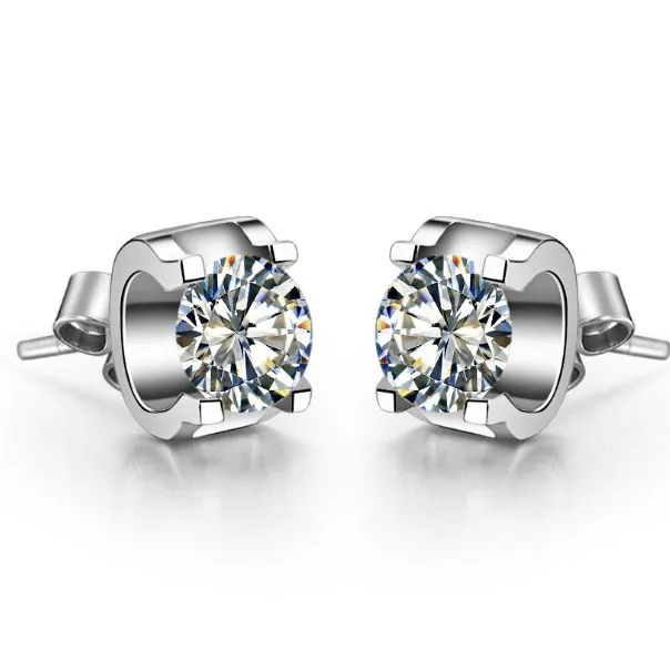 0.3 CT/piece Pattern Diamond Stud Warrings Wedding Jewelry Real 925 Sterling Silver Earrings for Her | Украшения и аксессуары