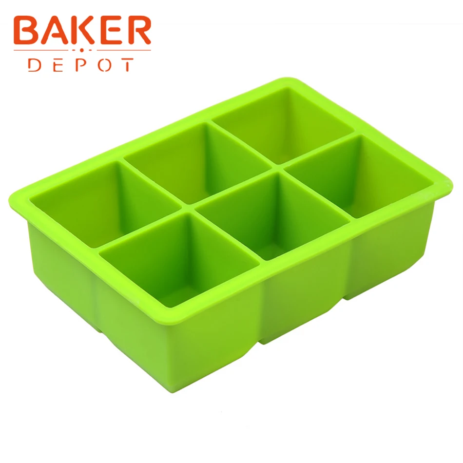 BAKER DEPOT квадратная форма силиконовый ледяной куб лоток силиконового мыла льда