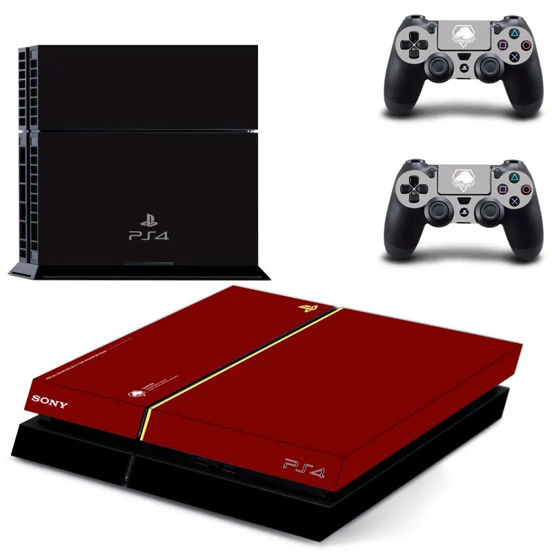 Металлическая Шестерня твердая V PS4 Кожа Наклейка для sony playstation 4 консоль и 2 контроллера PS4 Кожа Наклейка Винил