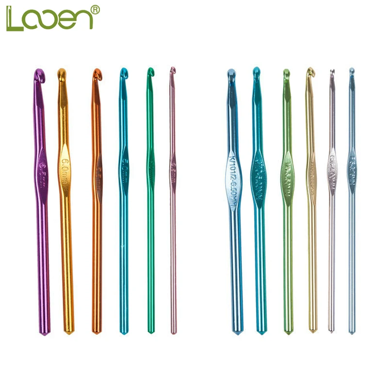 

6 Pcs Multi-colour Aluminum Crochet Hooks Needles Knit Weave Craft Yarn Sewing DIY Tools Crochet Hooks Knitting Needles