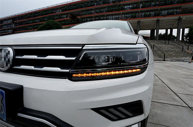 Авто часть стиль светодиодный головной фонарь для VW Tiguan светодиодный фонарь для Tiguan drl H7 hid Биксеноновые линзы Ангел глаз ближнего света