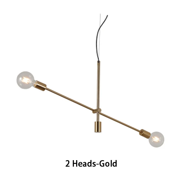 2 Heads Gold Современные подвесные светильники, скандинавские подвесные лампы, Черное золото, E27 светодиодный светильник, подвесная потолочная лампа, подвесные лампы - Цвет корпуса: 2 Heads Gold