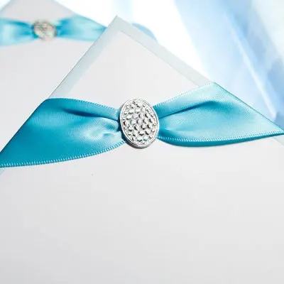 Элегантные Простые Свадебные приглашения с Bling алмазов и шелковым бантом