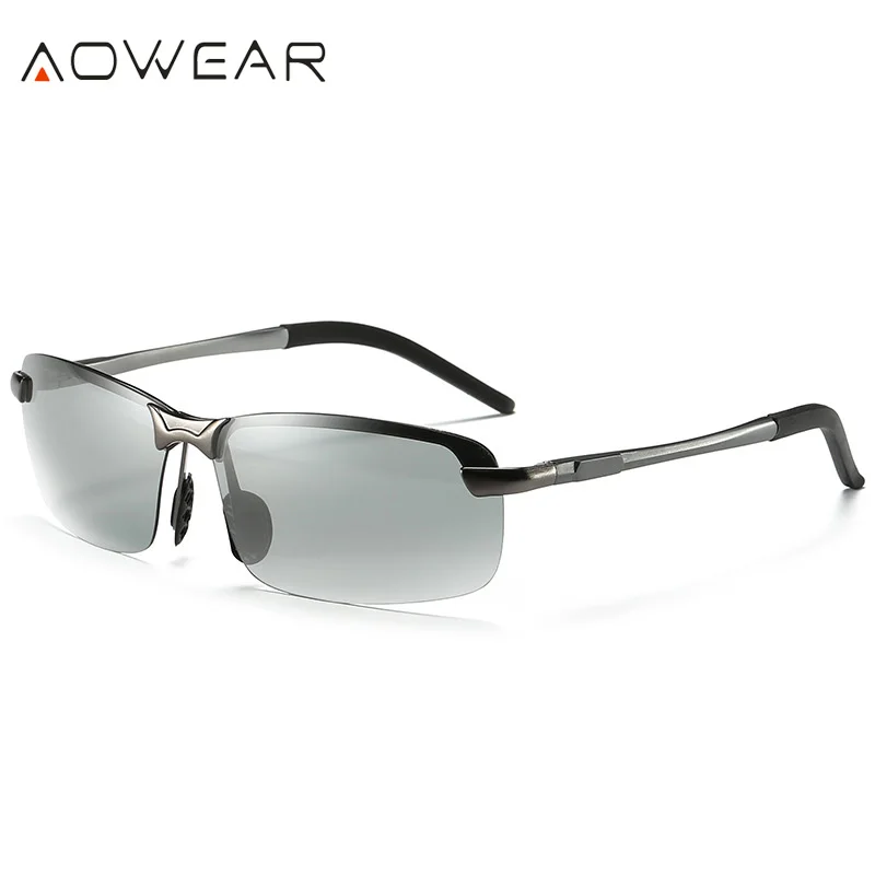 7050A Gray AOWEAR, фотохромные солнцезащитные очки, мужские поляризационные HD очки-хамелеоны, очки для дневного и ночного вождения, солнцезащитные очки gafas de so - Цвет линз: 7050A Gray
