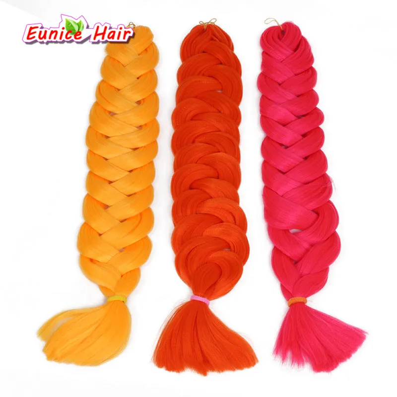 

82inch 165g Synthetic Jumbo Braids Crochet Hair Bulk Braiding Hair Extensions Pink Blue White Heat Resistant