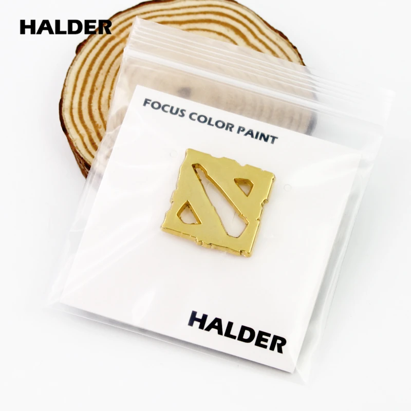 BR0039 HALDER Game Dota 2 Логотип Золотой Цвет Броши нагрудные булавки одежда значок для рюкзака украшения из джинсы подарок безделушки аксессуары