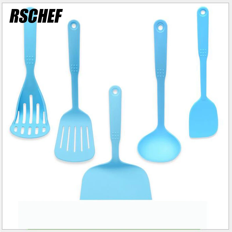 RSCHEF нейлоновая кухонная посуда, пять частей, антипригарное Силиконовое кухонное приспособление, насадка для приготовления пищи, скребок, лопата, ложка