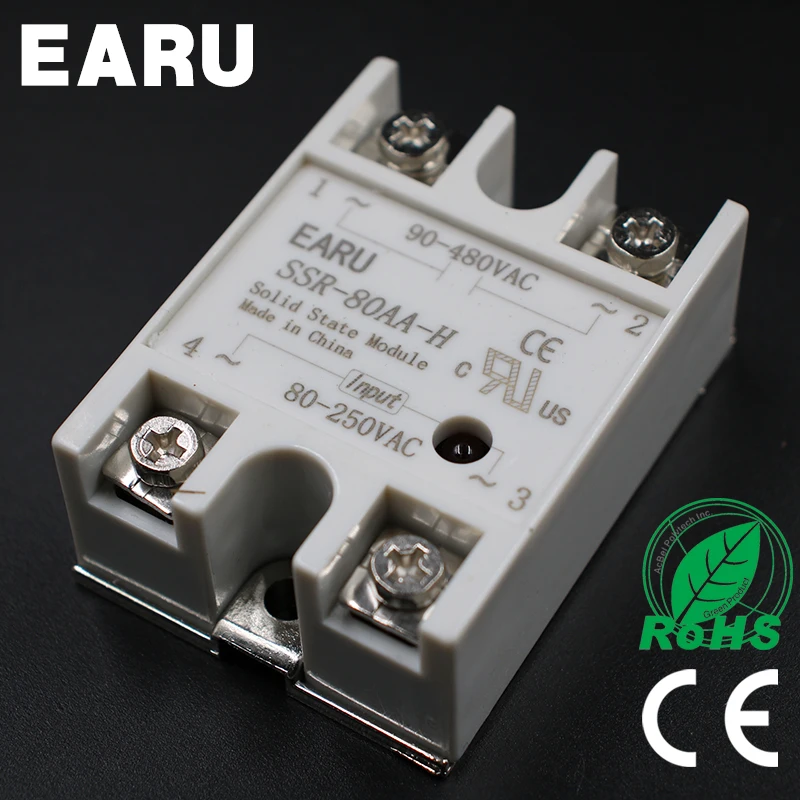 

Solid State Relay SSR-80AA-H 80A 80-250V AC TO 90-480V AC SSR 80AA-H relay solid state Resistance Regulator