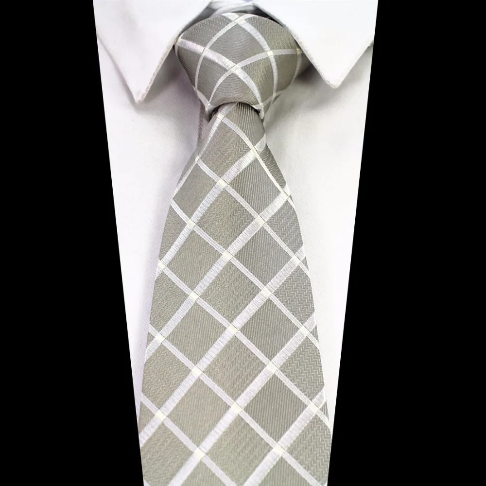 Шелковые мужские галстуки GUSLESON клетчатые жаккардовые с цветочным узором 8 см для