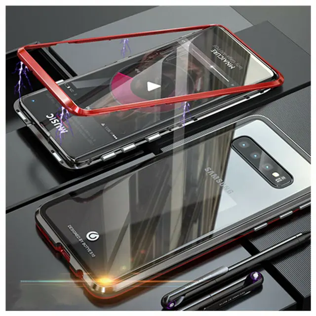 Металлическая Рамка флип Etui для samsung Galaxy S10 Plus чехол Note10 Coque samsung S10Plus чехол на магните для samsung Note 10 Plus чехол S10e S9 S10