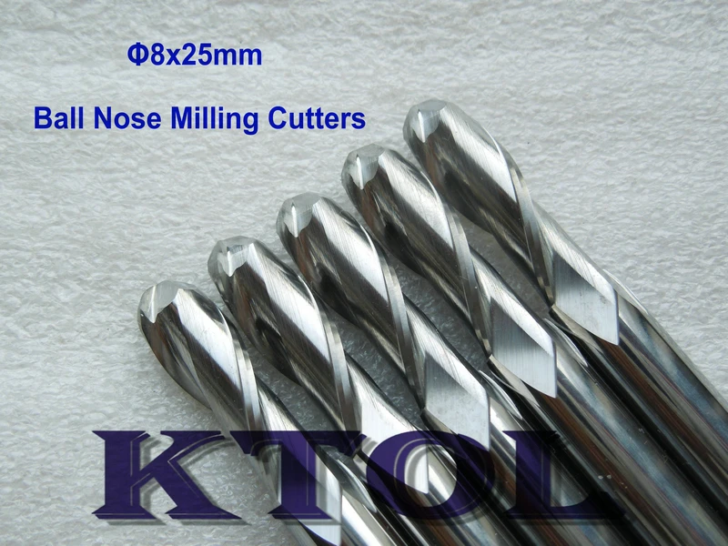 8*25 мм твердосплавная шаровая Концевая фреза с ЧПУ для гравировки 3D тиснение