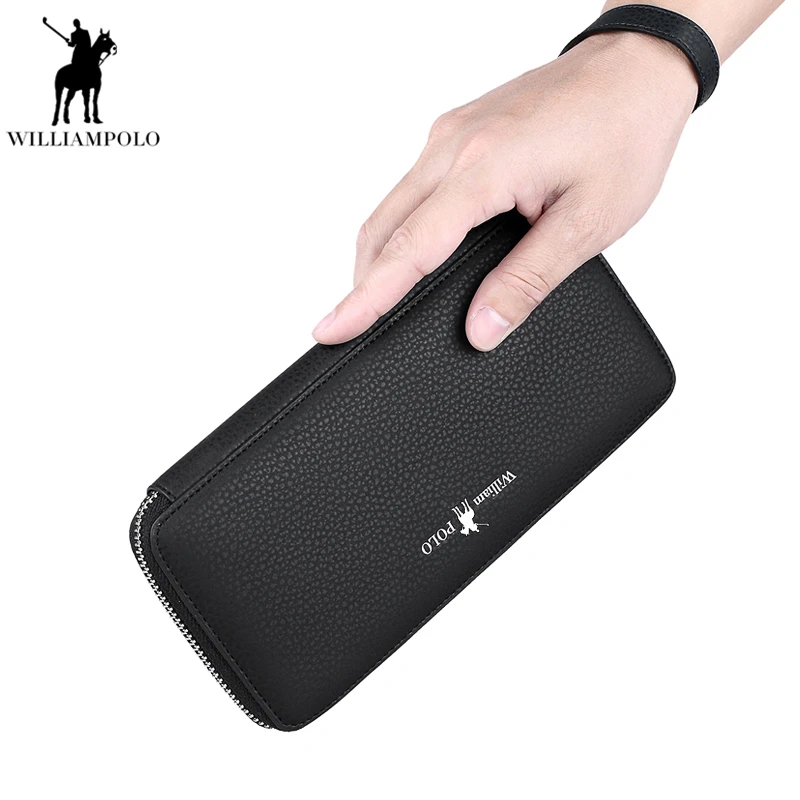 Williampolo новые туфли из натуральной кожи Для мужчин длинный кошелек Известный