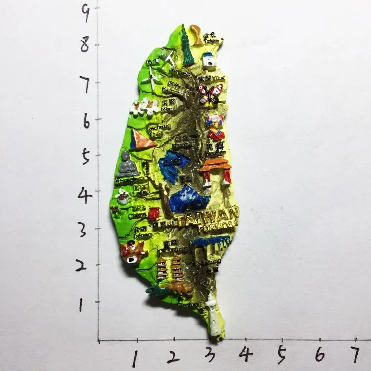 

Тайваньская памятная туристическая трехмерная карта, магнитная паста, креативное украшение для дома, туристическая фотография