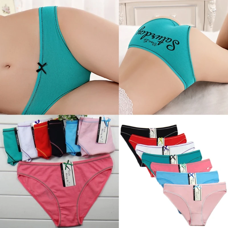 Нижнее белье с низкой талией для женщин и девочек буквенным принтом|Женские
