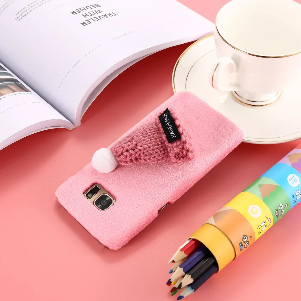 KISSCASE Case For Samsung Galaxy S7 Edge S6 Phone 3D Cute Lovely Christmas Cap Cartoon Back Cover for S8 Plus |