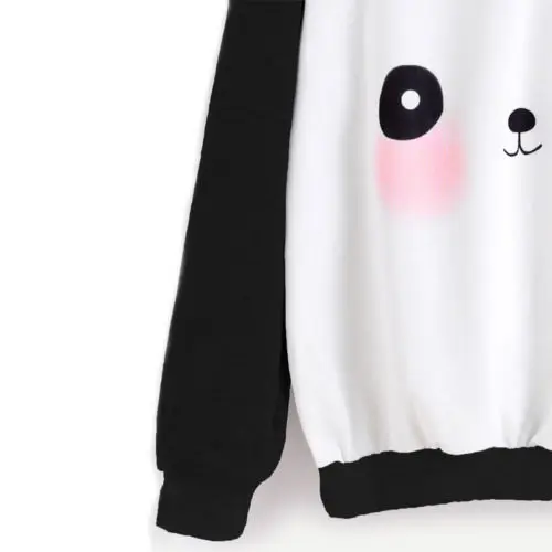 

2017 Cartoon Cute Hoodies Panda Women Long Sleeve Sweatshirt Jumper Pullover