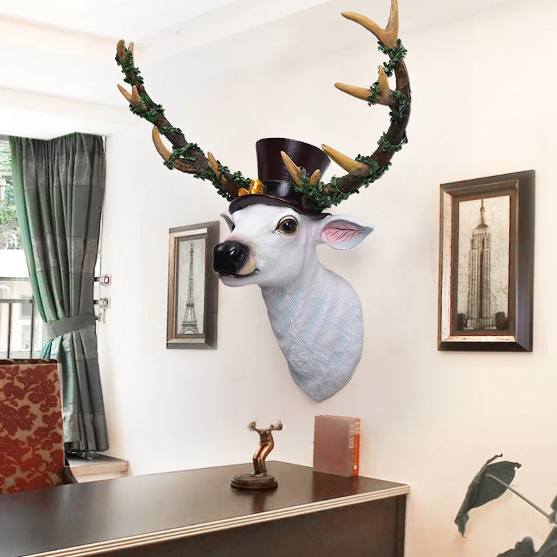 3D скульптура в виде головы оленя смоляные фрески для дома Настенная статуя