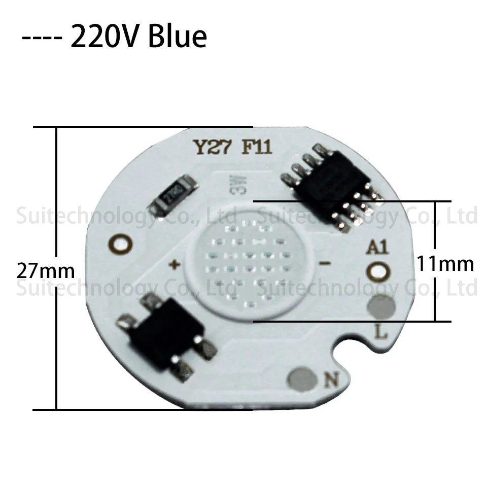 Blue 10 шт. светодиодный COB лампа 3 Вт 5 Вт 7 Вт 10 Вт 12 Вт AC220V Белый Красный Зеленый Синий Смарт IC интегрированный светильник для потолочный светильник чашка с прожектором светильник - Испускаемый цвет: Blue
