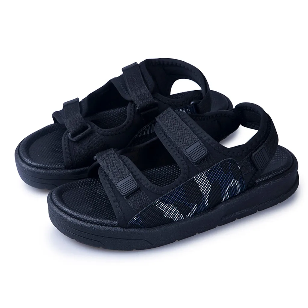 Летние сандалии мужские парусиновые корейские Босоножки с открытым носком